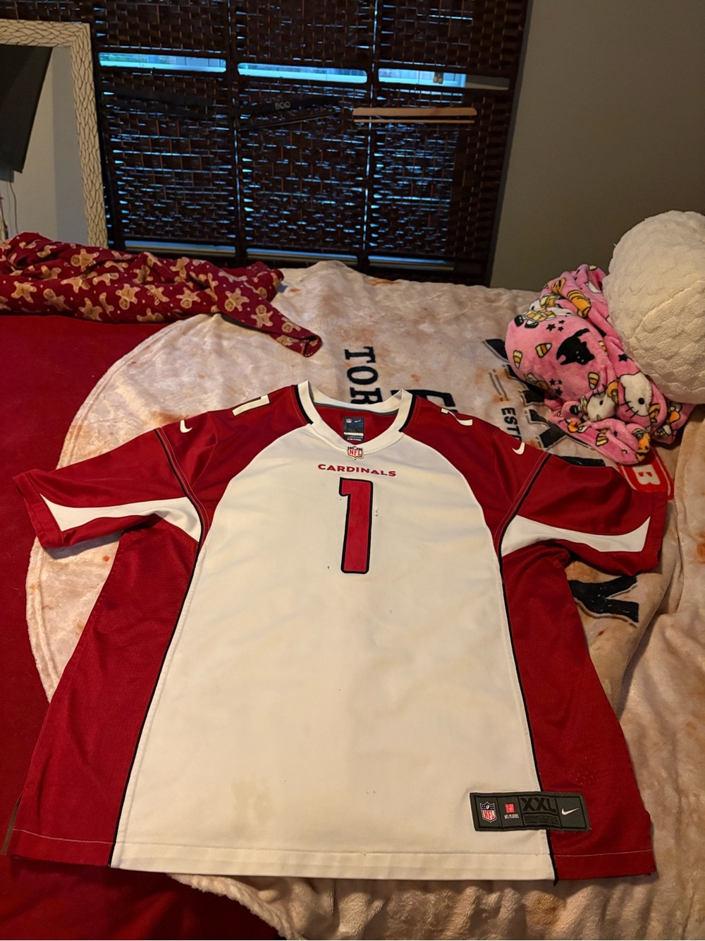 Nike Cardinals Red and White Men's Jersey #1